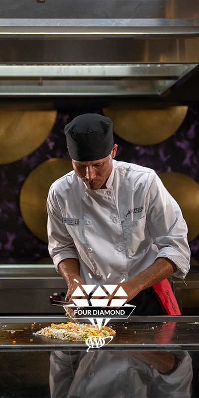  Show at the Japanese restaurant Inari at the Lopesan Costa Bávaro Resort, Spa & Casino in Punta Cana, Dominican Republic. 